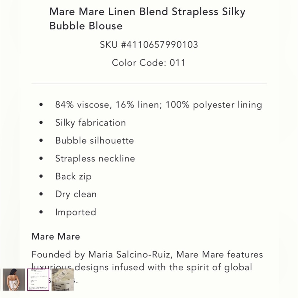 Mare Mare bubble top NWT - Picture 3 of 4